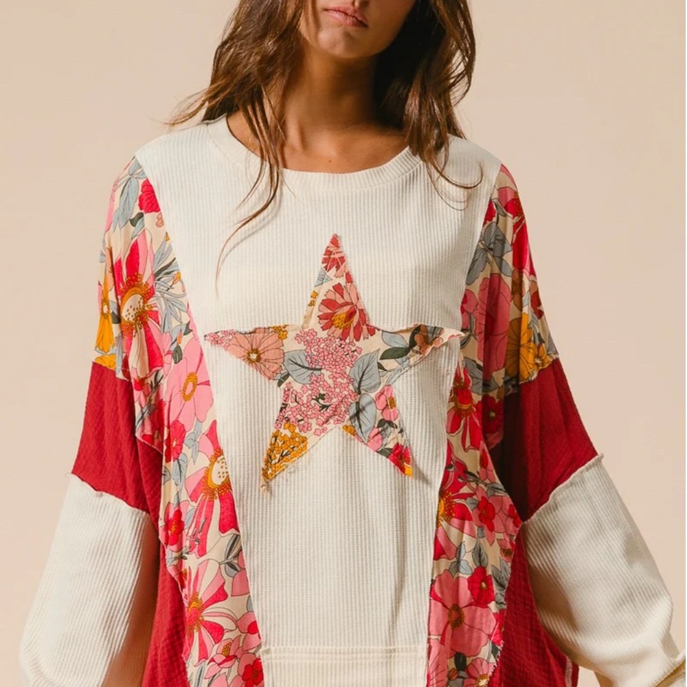 Floral Star Patchwork Sweater